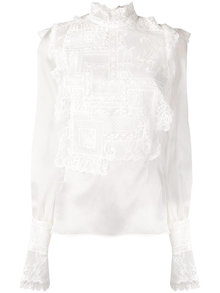 Ermanno Ermanno Lace Embellished Blouse - White