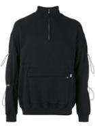 Christopher Shannon Zipped Neck Sweatshirt, Men's, Size: Large, Black, Cotton