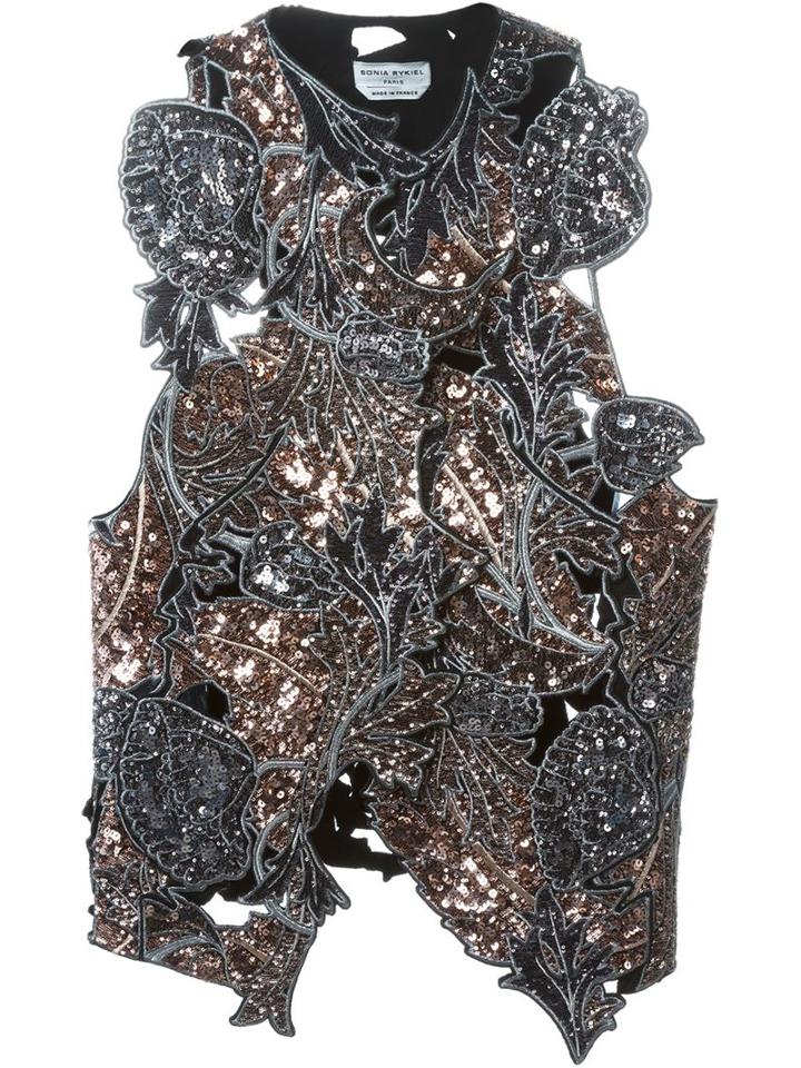 Sonia Rykiel Sequinned Embroidered Lace Top
