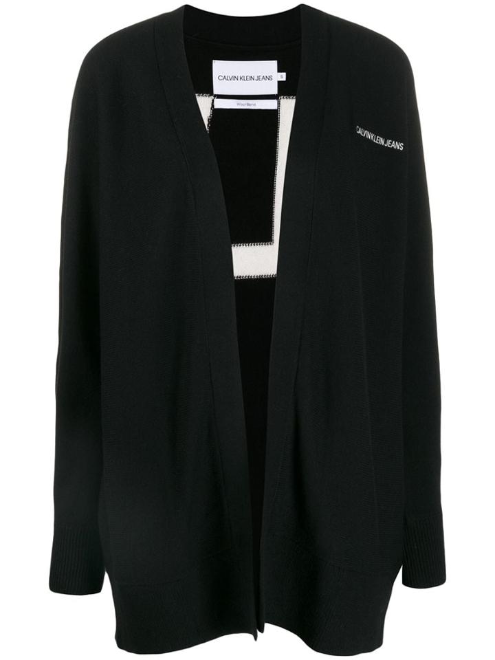 Calvin Klein Jeans Knitted Logo Cardigan - Black