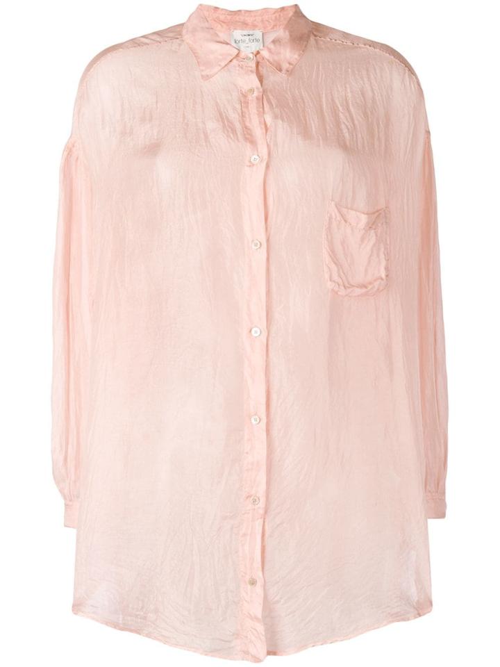 Forte Forte Crease Effect Sheer Shirt - Pink