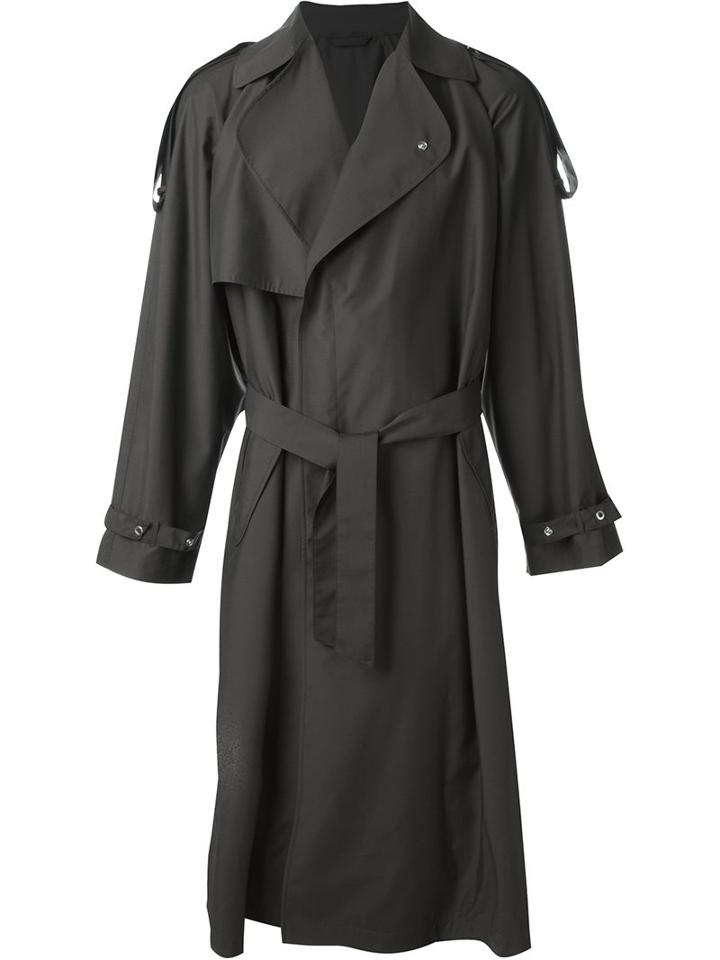 E. Tautz Double Breasted Trench Coat, Men's, Size: 38, Brown, Nylon/wool