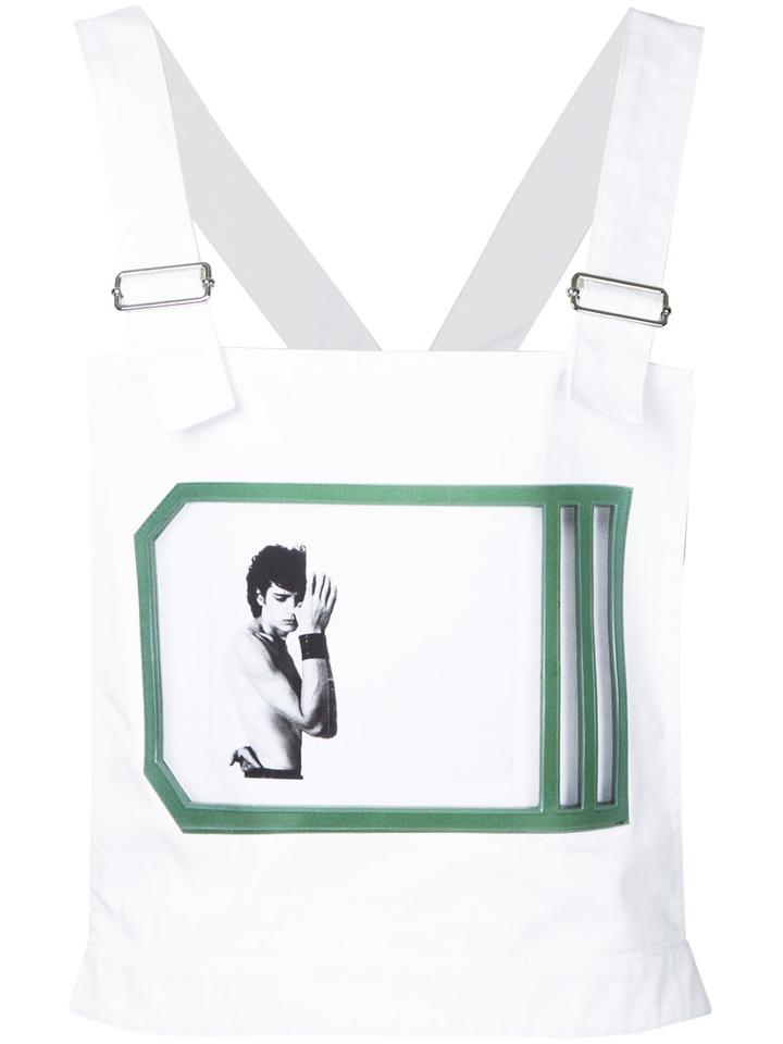 Raf Simons - Robert Mapplethorpe Photo Print Dungaree Top - Men - Linen/flax - 48, White, Linen/flax