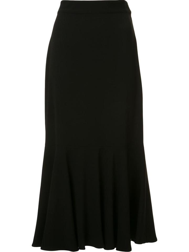 Co Ruffled Hem Midi Skirt, Women's, Size: Small, Black, Triacetate/polyester