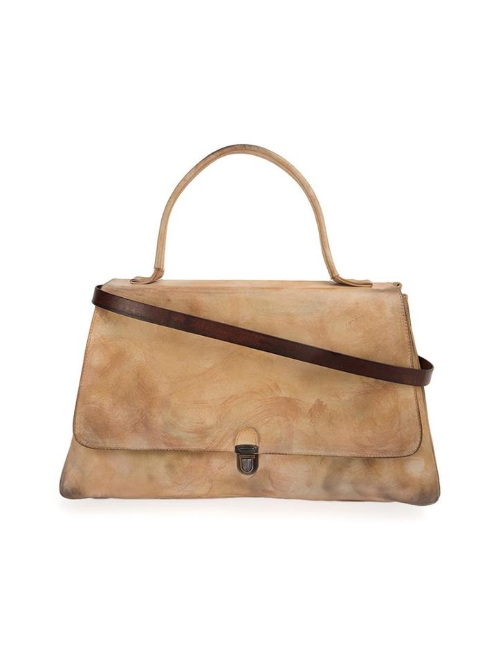 Cherevichkiotvichki Foldover Lock Tote Bag, Women's, Nude/neutrals, Calf Leather