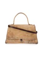 Cherevichkiotvichki Foldover Lock Tote Bag, Women's, Nude/neutrals, Calf Leather