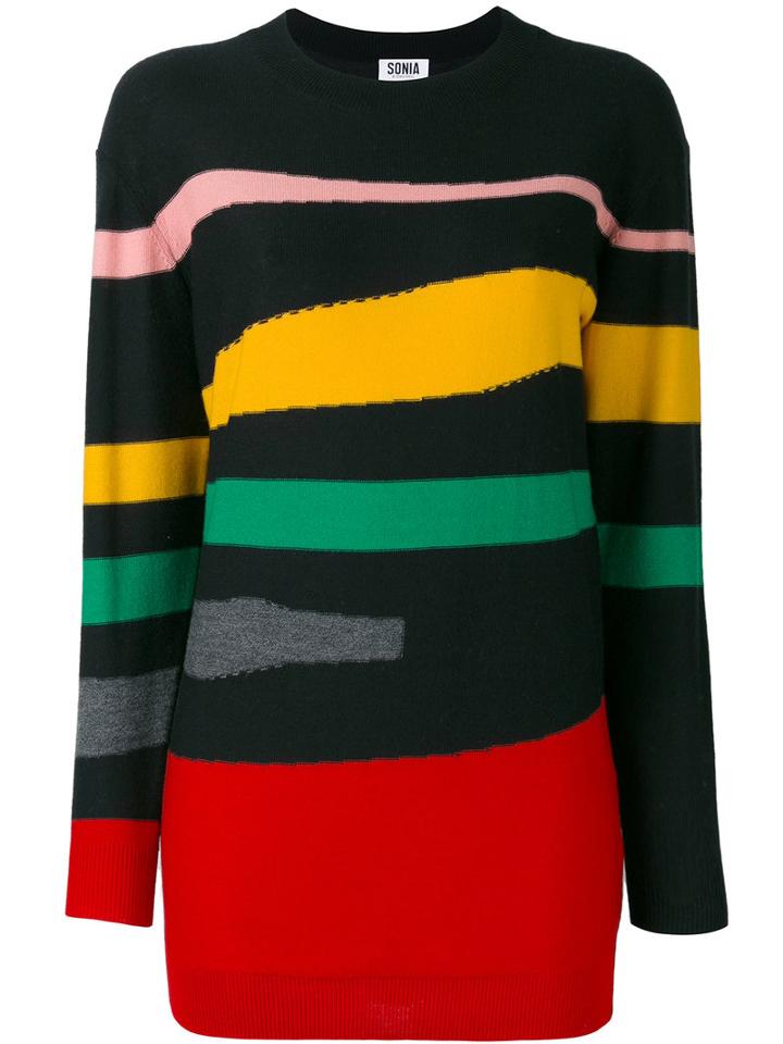 Sonia By Sonia Rykiel - Geometric Intarsia Jumper - Women - Acrylic/wool - S, Black, Acrylic/wool