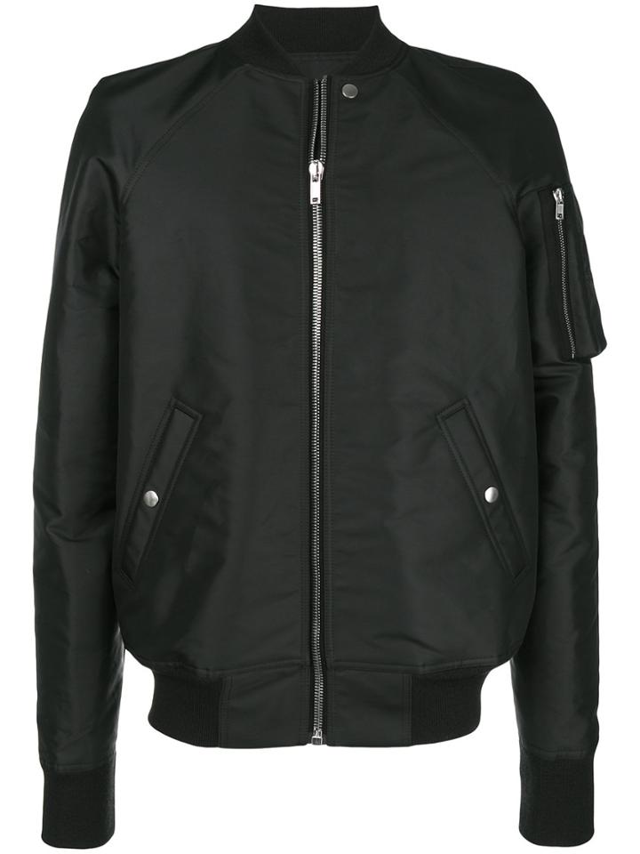 Rick Owens Zip-up Bomber Jacket - Black