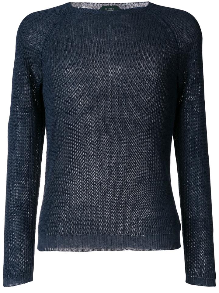 Zanone Raglan Jumper - Blue