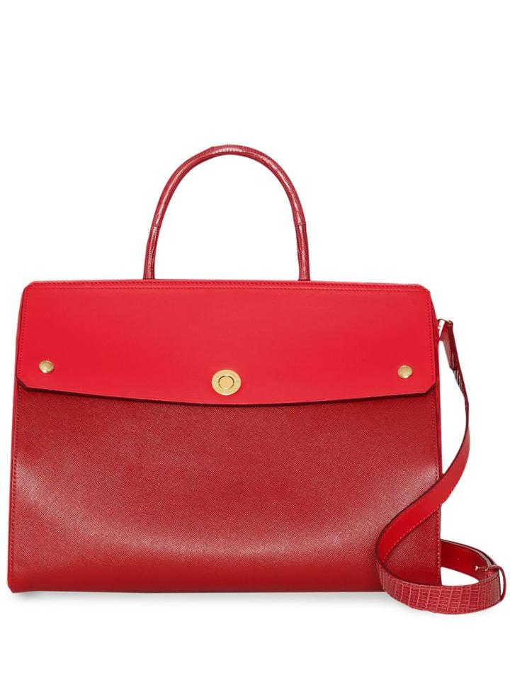 Burberry Small Leather And Suede Elizabeth Bag - Red