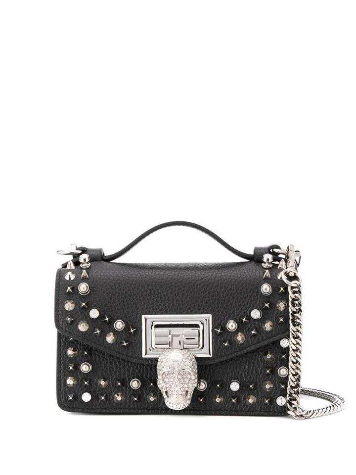 Philipp Plein Skull Detail Studded Shoulder Bag - Black