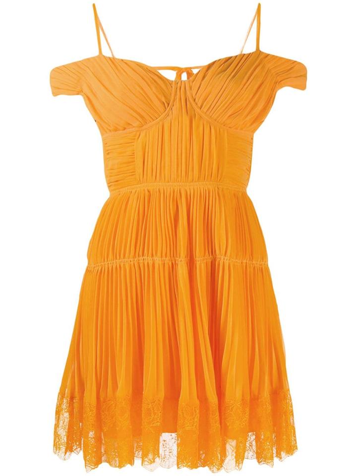 Self-portrait Cold-shoulder Mini Dress - Orange
