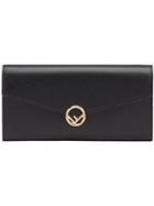 Fendi Logo Flap Purse - Black