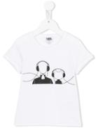 Karl Lagerfeld Kids Headphone Print T-shirt, Girl's, Size: 10 Yrs, White