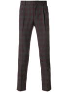 Entre Amis Checked Tailored Trousers - Grey