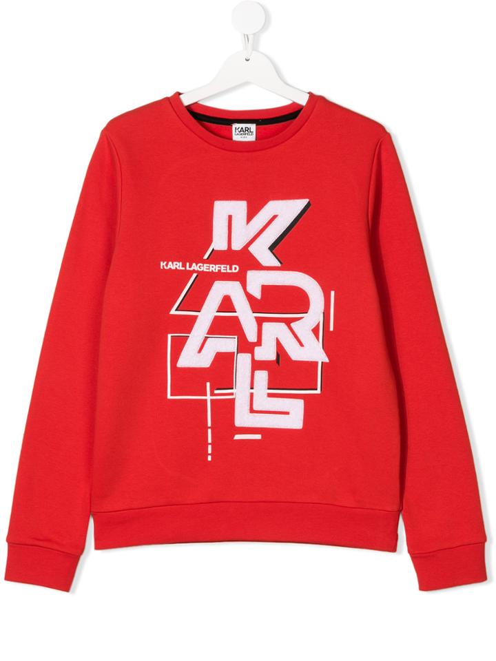Karl Lagerfeld Kids Teen Star Print Sweatshirt - Red