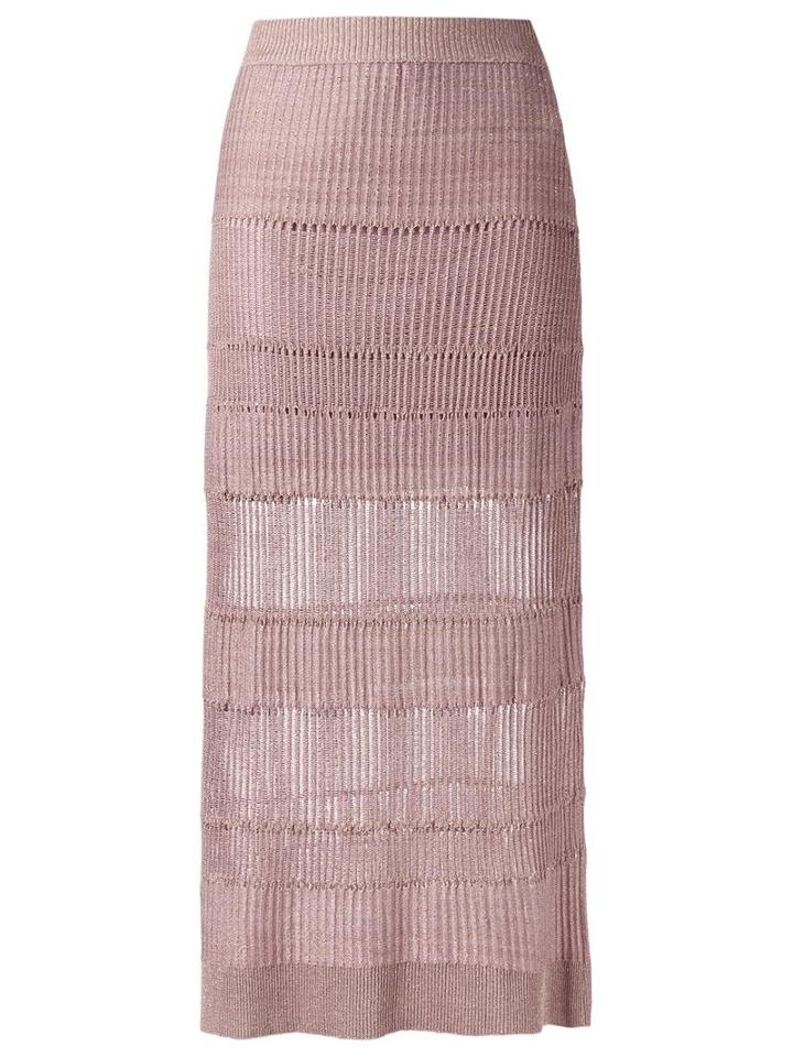 Lilly Sarti Knit Midi Skirt, Women's, Size: 40, Pink/purple, Viscose/polyimide