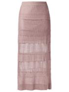Lilly Sarti Knit Midi Skirt, Women's, Size: 40, Pink/purple, Viscose/polyimide