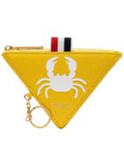 Thom Browne Canary Yellow Crab Triangle Leather Wallet
