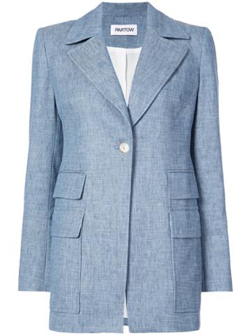 Nellie Partow Single Breasted Coat - Blue