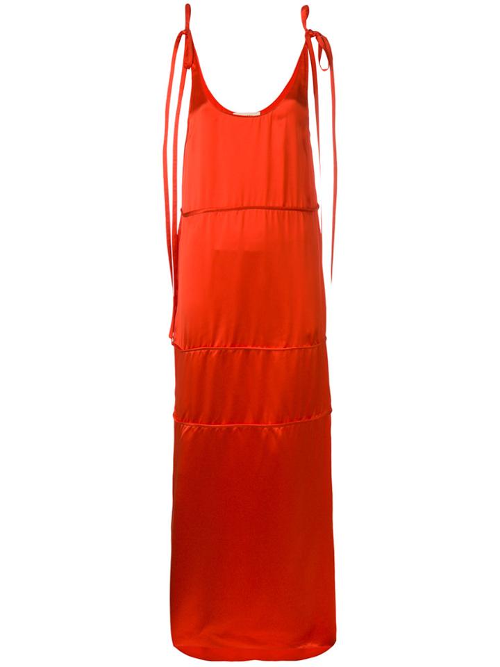 Ports 1961 Tie Strap Maxi Shift Dress - Red