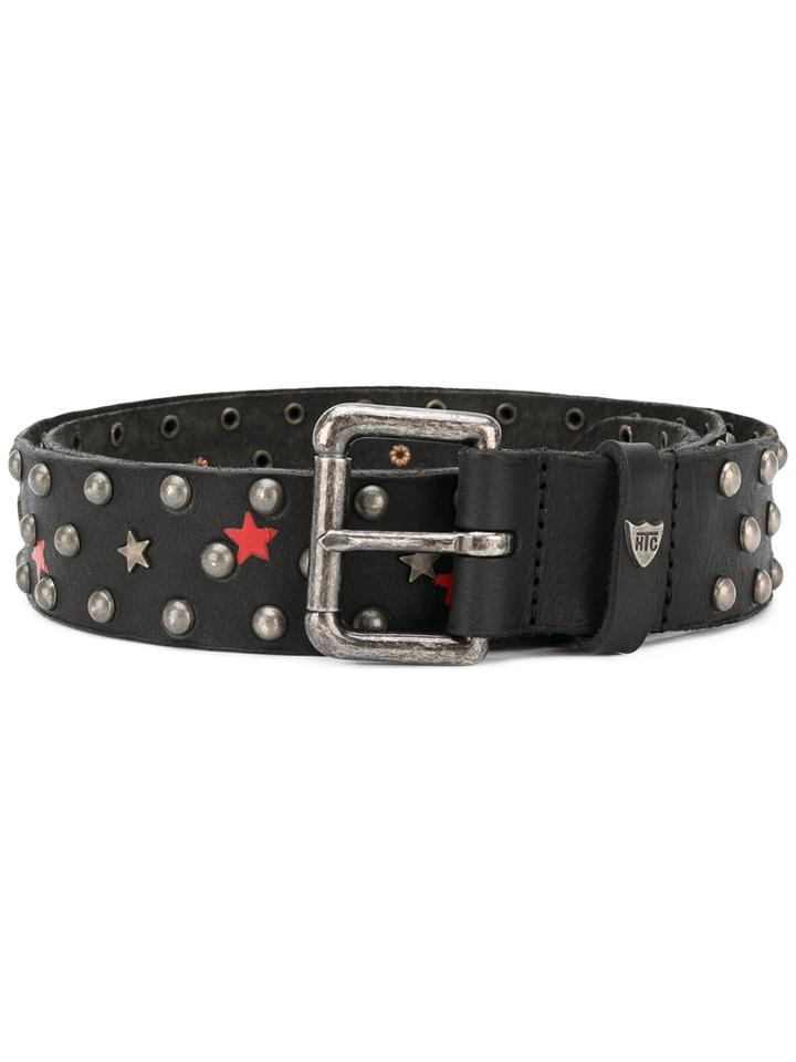 Htc Hollywood Trading Company Metallic-studded Belt, Men's, Size: 90, Black, Leather