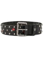 Htc Hollywood Trading Company Metallic-studded Belt, Men's, Size: 90, Black, Leather