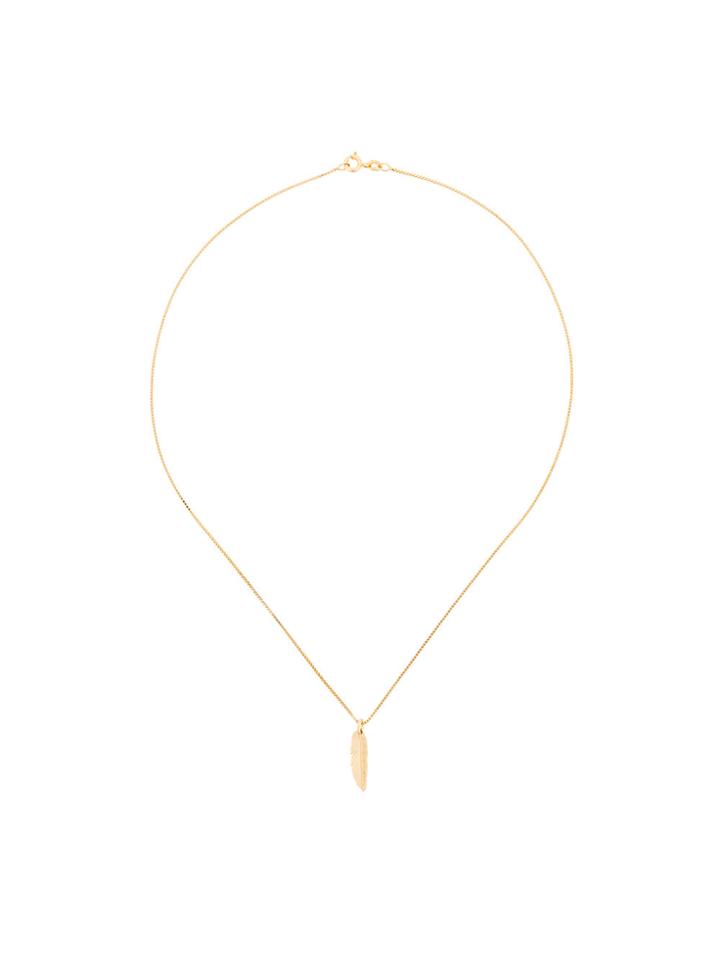 Malaika Raiss Feather Pendant Necklace - Metallic