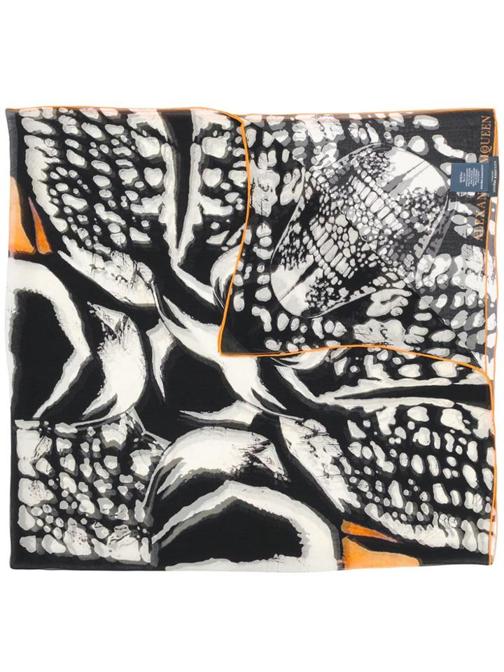 Alexander Mcqueen Printed Square Scarf - Black