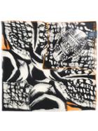 Alexander Mcqueen Printed Square Scarf - Black