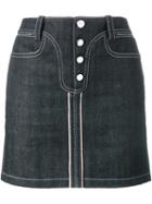 Paco Rabanne Contrast Stitch Denim Skirt