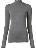 Gareth Pugh - Back Zip Turtleneck Top - Women - Nylon/spandex/elastane/modal - 44, Grey, Nylon/spandex/elastane/modal