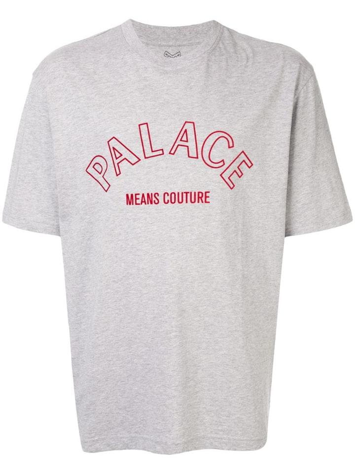 Palace Logo Print T-shirt - Grey