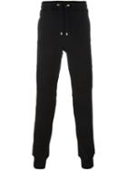 Balmain Biker Track Pants, Men's, Size: Small, Black, Cotton/polyester/polyurethane/cupro