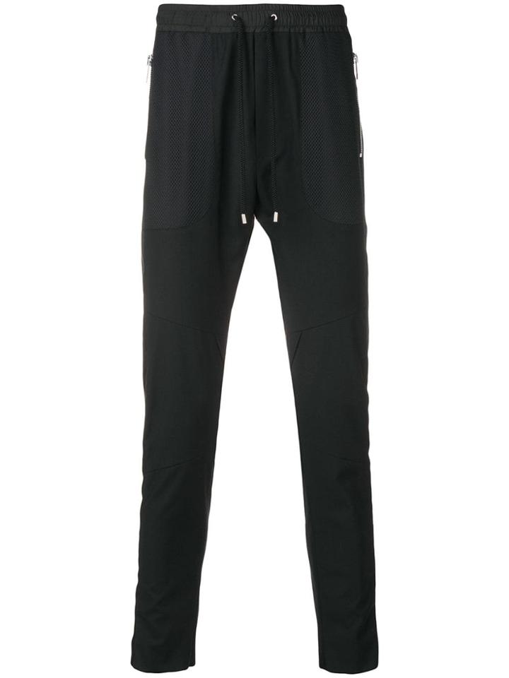 Les Hommes Urban Straight Leg Track Pants - Black
