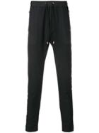 Les Hommes Urban Straight Leg Track Pants - Black