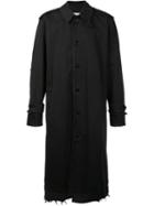 Maison Margiela Raw Edge Trench Coat, Men's, Size: 52, Black, Cotton