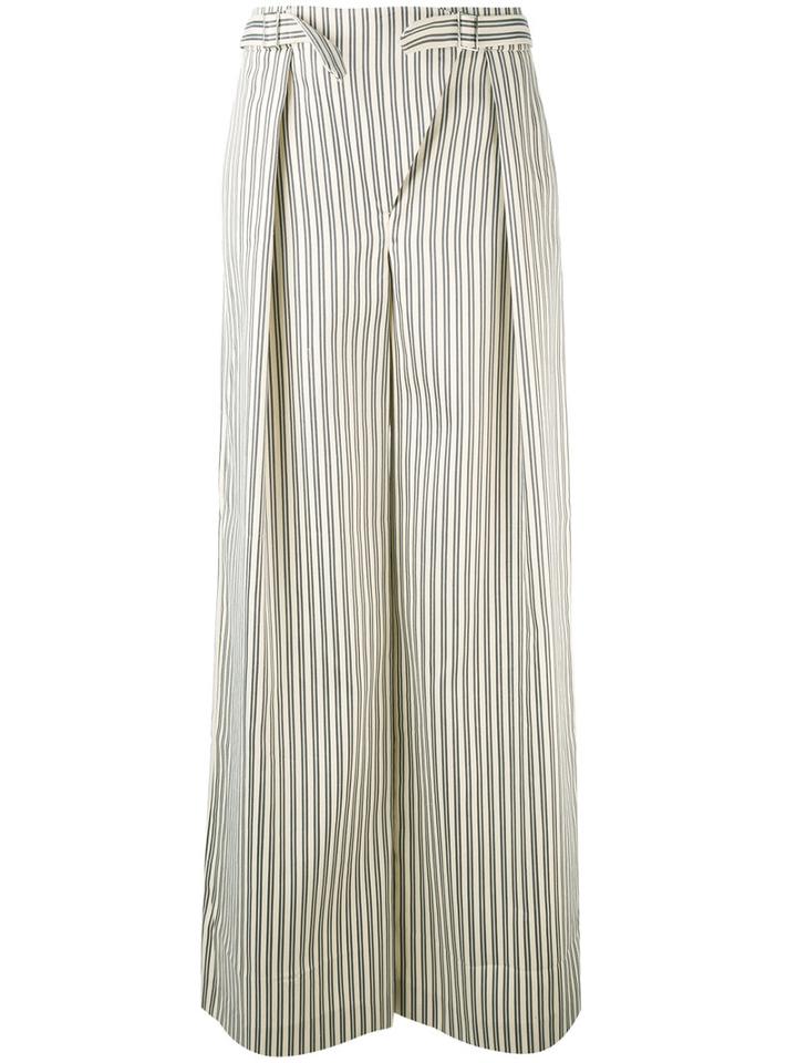 Zimmermann - Striped Palazzo Pants - Women - Silk/cotton/polyamide/viscose - 2, Nude/neutrals, Silk/cotton/polyamide/viscose