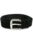 Mm6 Maison Margiela Classic Buckle Belt, Women's, Black, Calf Leather