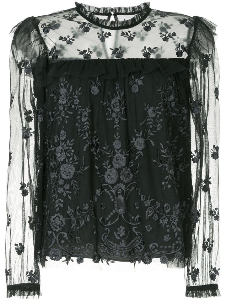 Needle & Thread Longsleeved Tulle Dress - Black