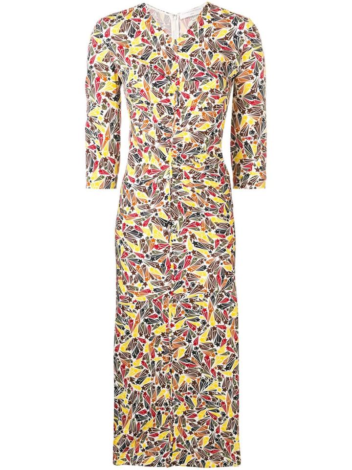 Victoria Beckham Gathered Flare Dress - Brown