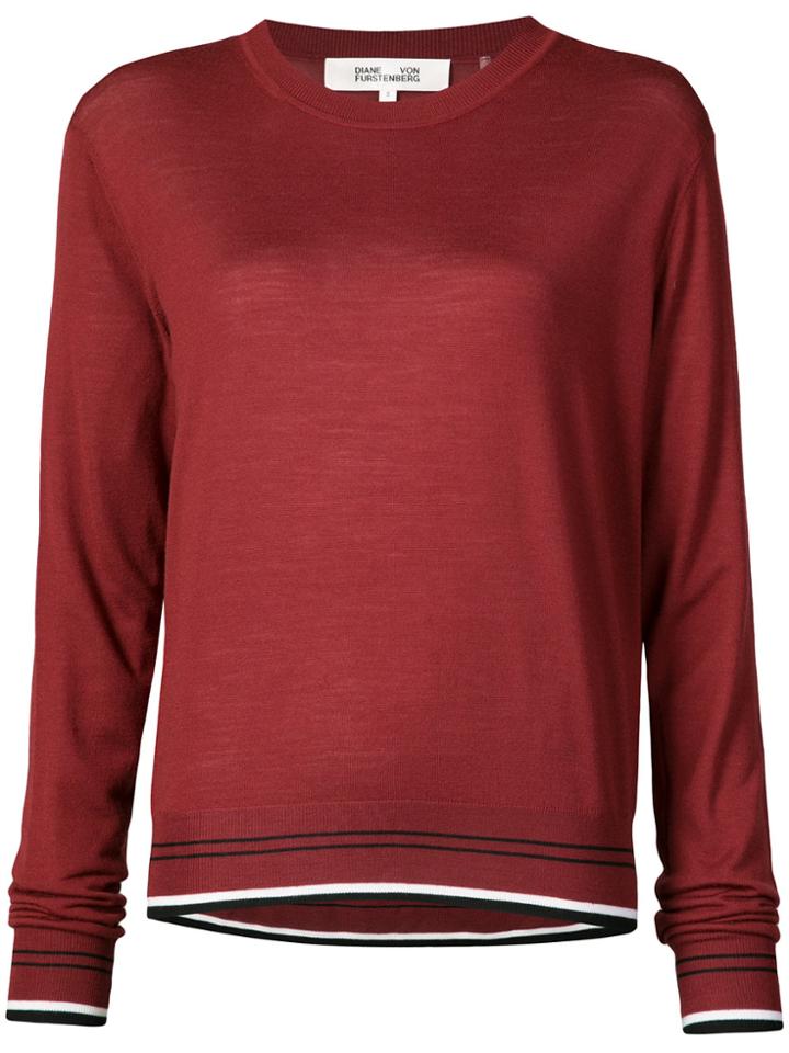 Dvf Diane Von Furstenberg Contrast Hem Knitted Top - Red