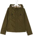 Burberry Kids - Hooded Windbreaker Jacket - Kids - Cotton/polyester/polyester - 14 Yrs, Green