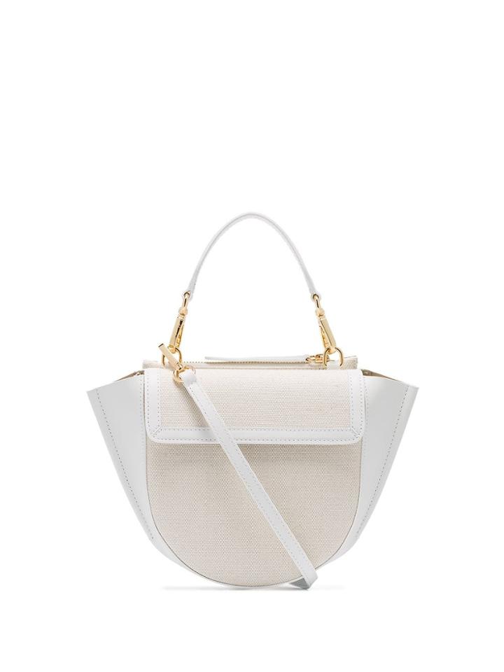 Wandler Neutral Hortensia Mini Canvas And Leather Shoulder Bag - White