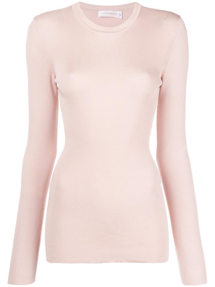 Victoria Beckham Classic Fitted Sweater - Pink & Purple