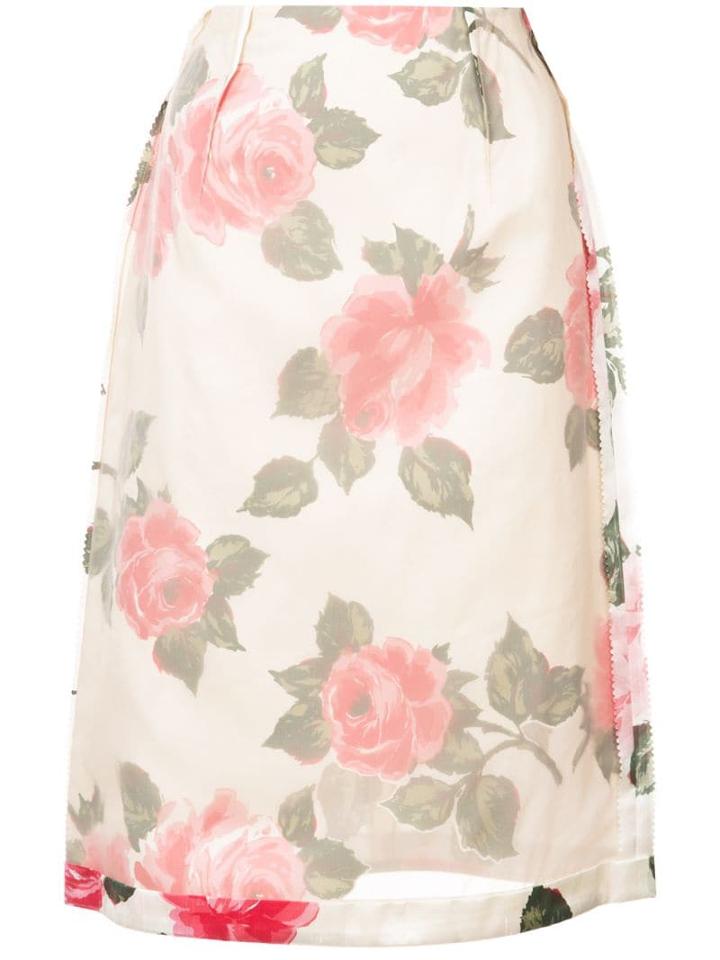 Maison Margiela Inverted Floral Print Skirt - Neutrals