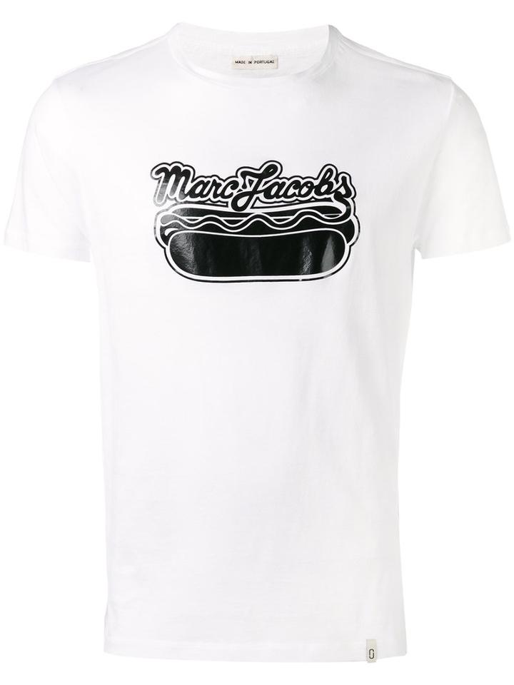 Marc Jacobs Logo Hot Dog T-shirt, Size: Large, White, Cotton