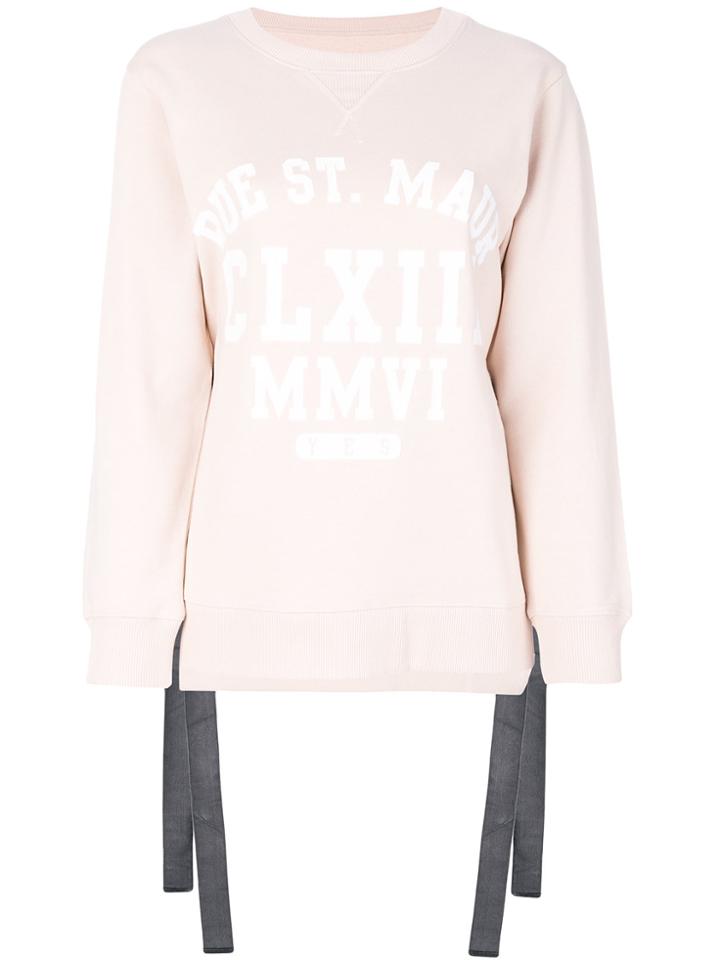 Mm6 Maison Margiela Side Tie Sweatshirt - Nude & Neutrals