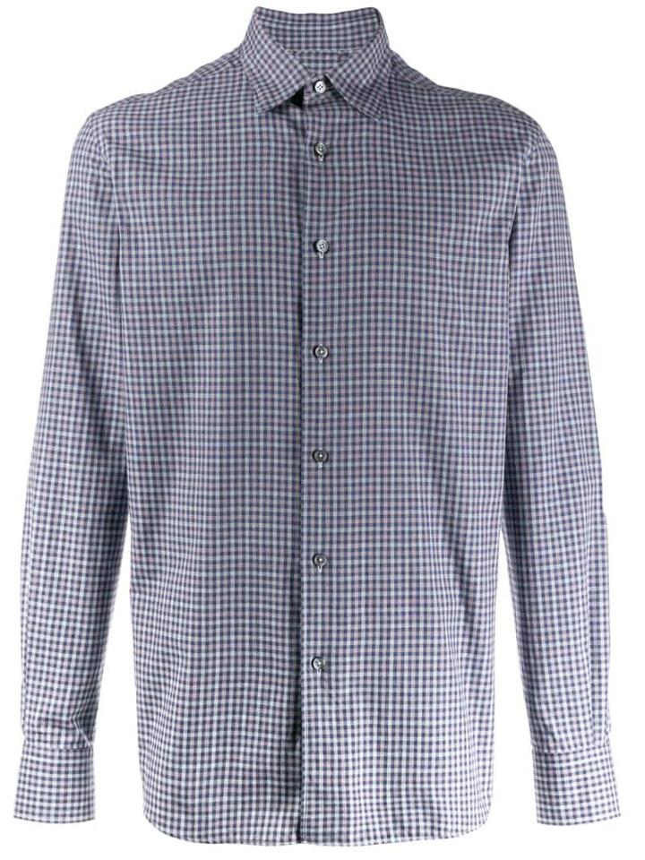 Ermenegildo Zegna Checked Print Shirt - Blue