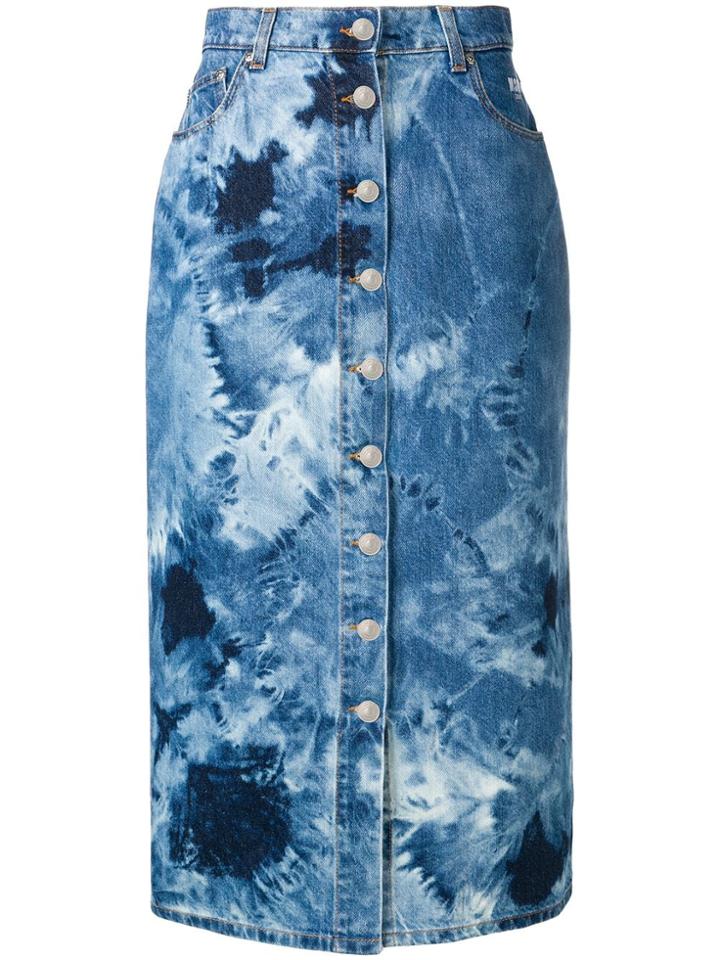 Msgm Tie-dye Skirt - Blue